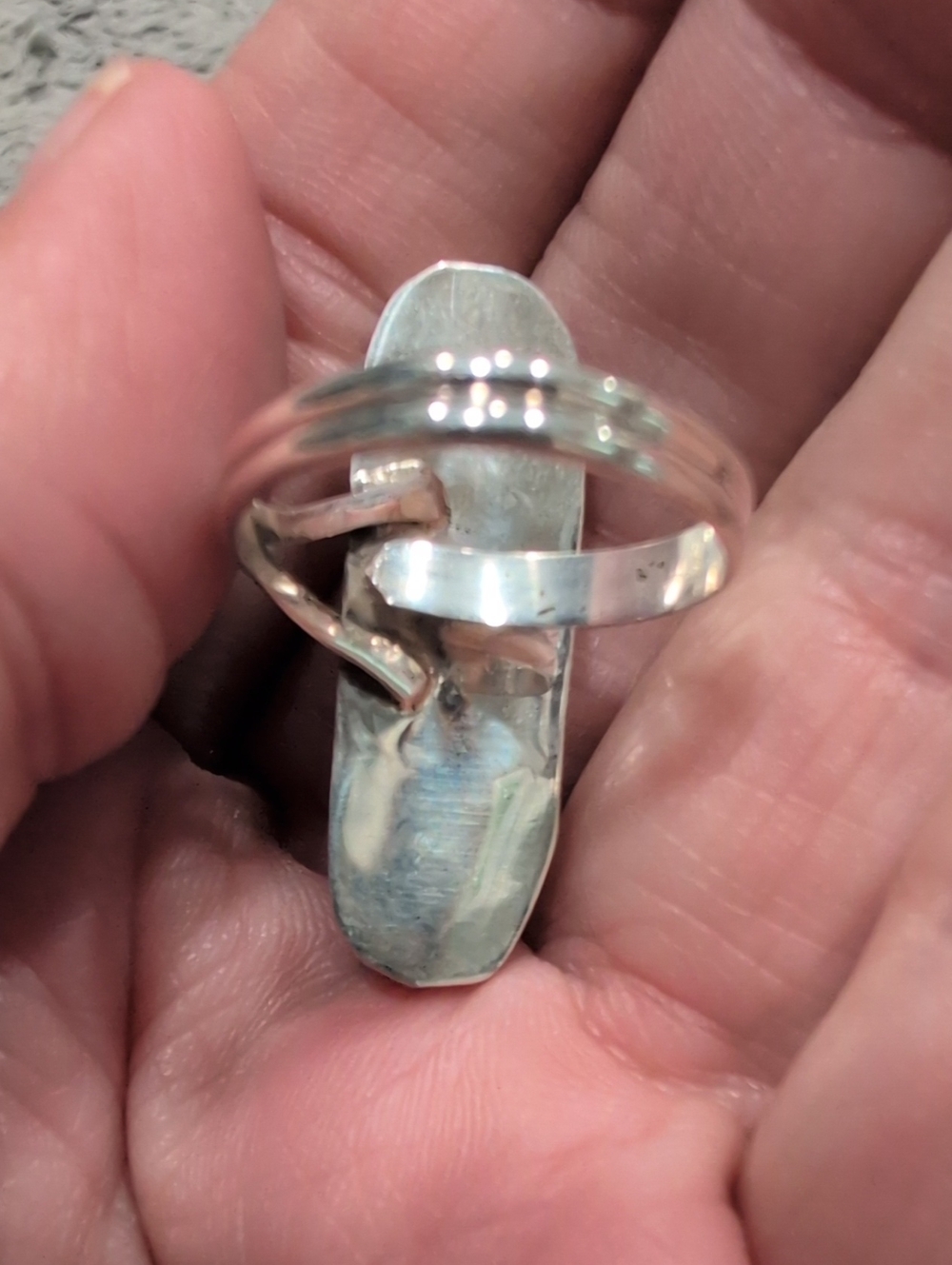 Zuni Sterling Silver Galaxy Inlay Ring - Picture 2 of 7